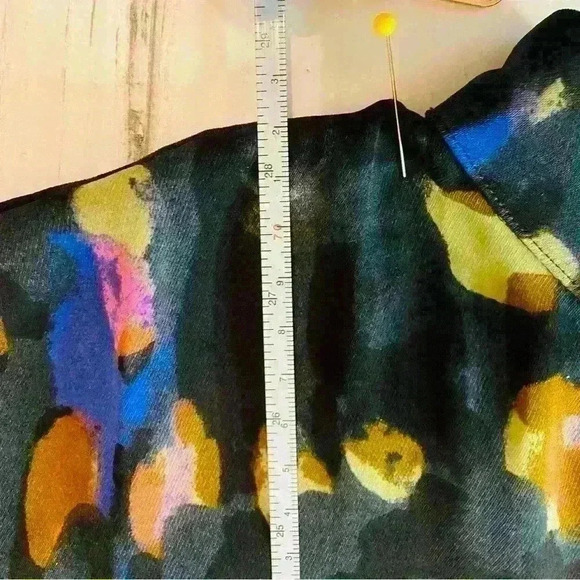 Cabi Women's M Multicolor Abstract Tunic Blouse Short Dolman Sleeve - Picture 7 of 7